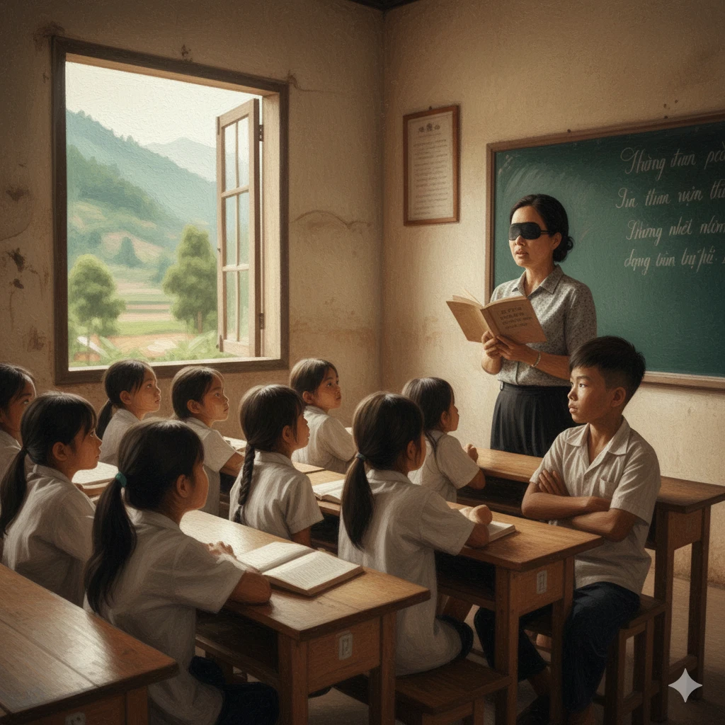 Trường THCS Lũng Pài nằm cheo leo trên lưng chừng núi, ở đó có cô giáo...
